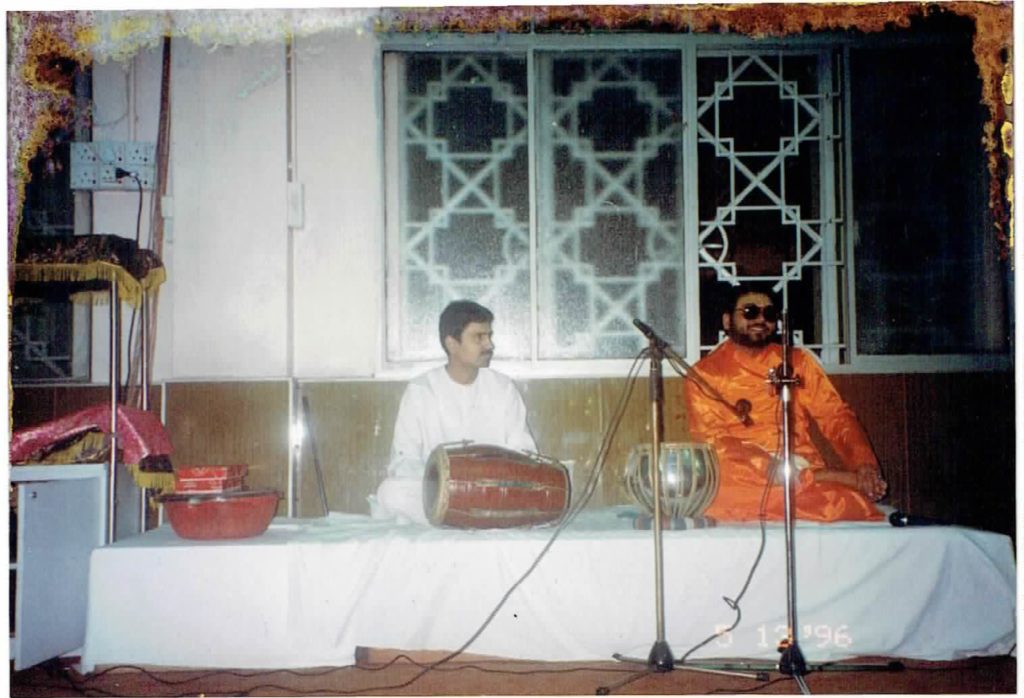 Satsang and Monday Bhajan Kirtan session by Santji and Ishwar Maharaj Pandit year 1996 at The Hindu Temple, HK