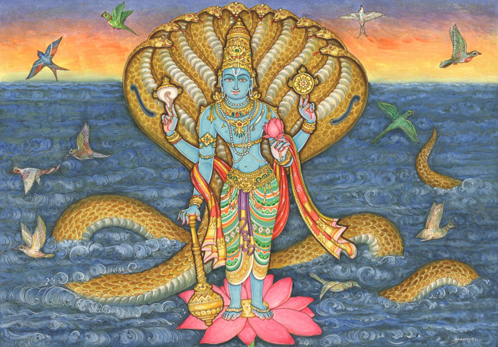 Vishnu on Sesha above ocean