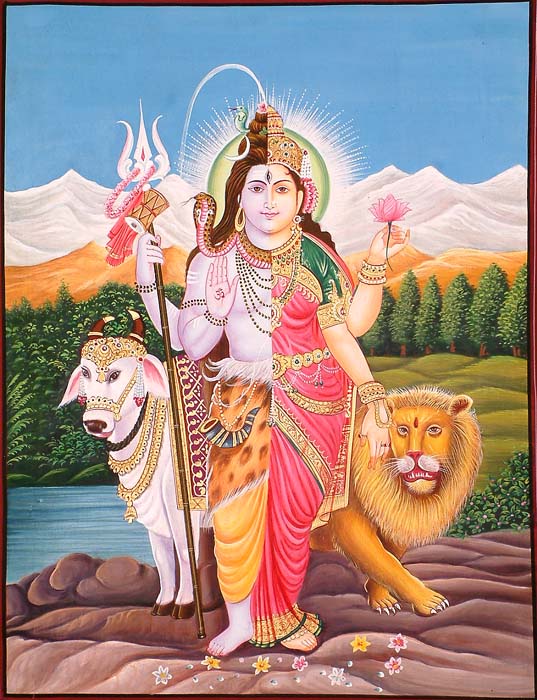 Ardhanarishvara with mounts