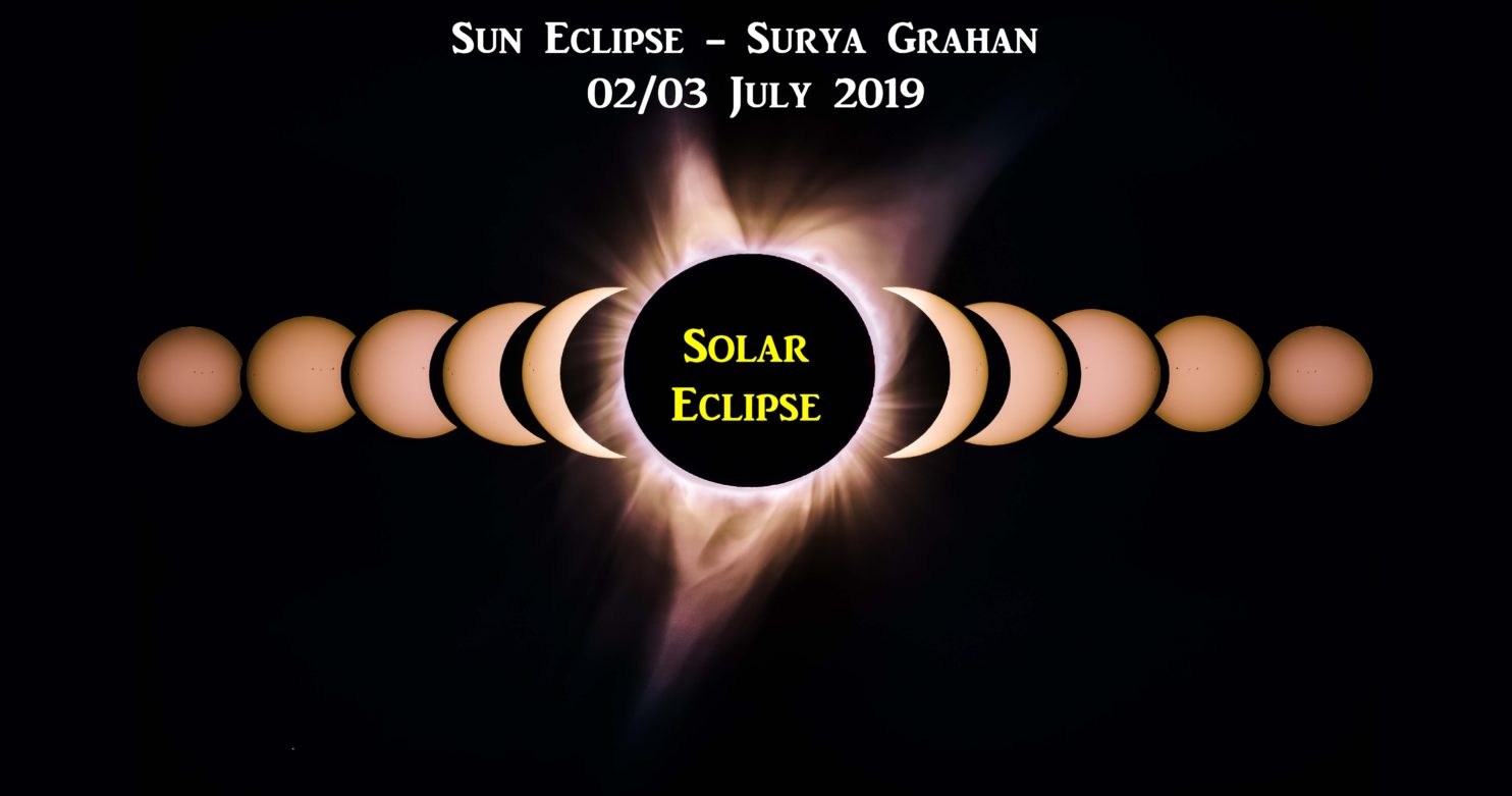 Solar eclipse - Sun Eclipse - Surya Grahan 02-03 July 2019